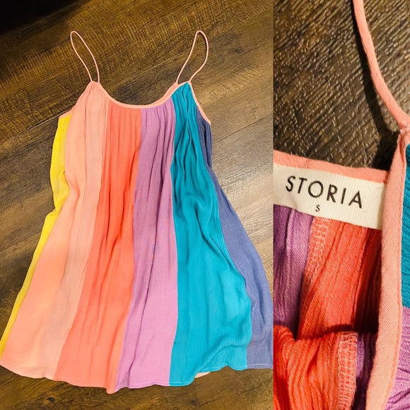 Storia Dresses & Skirts - STORIA Rainbow Stripe Dress